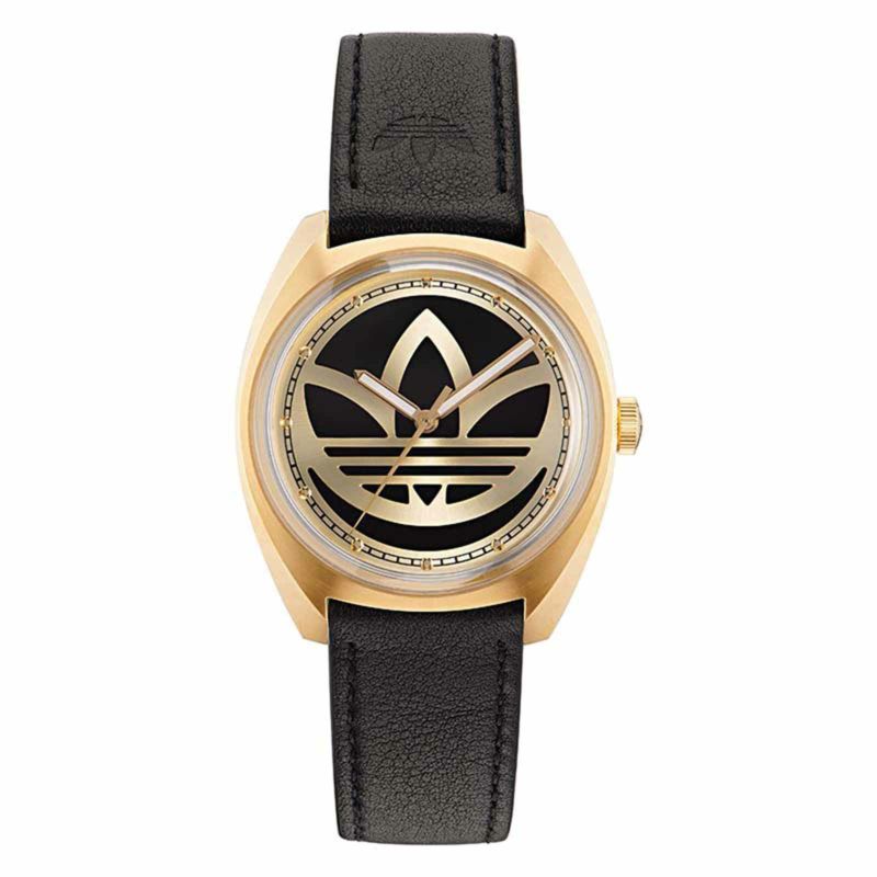 Adidas watch 2025 black and gold