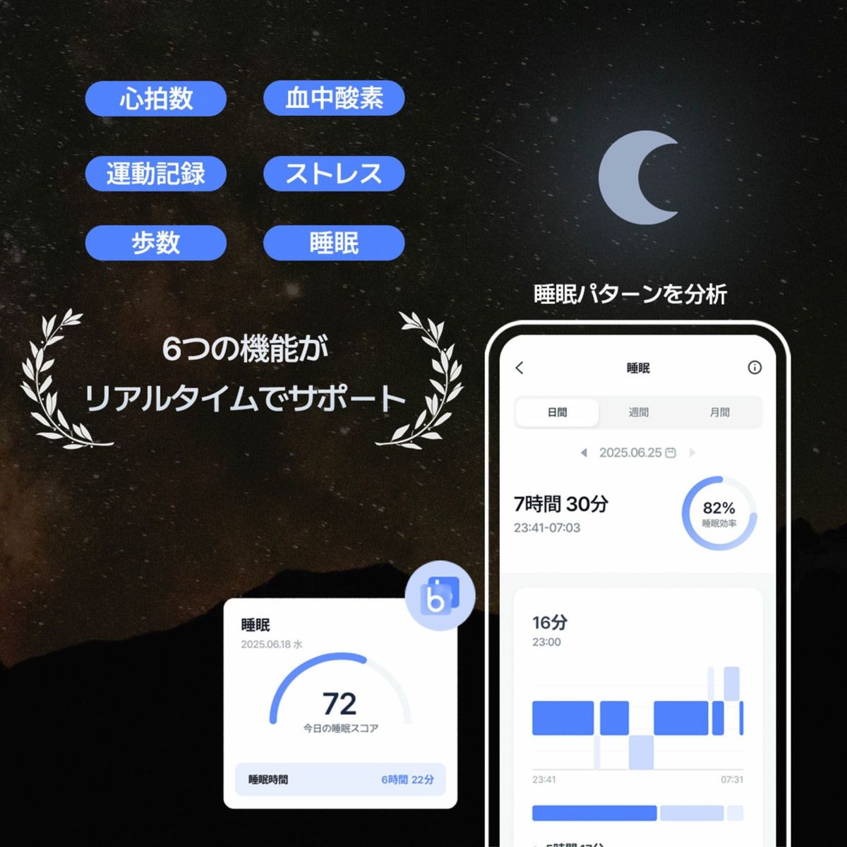 b.ring (サイズ8) ブリング スマートリング ステンレススチール ブラック / B083SBKRNG