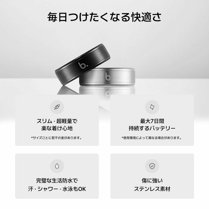 b.ring (サイズ8)ブリング スマートリング G2モデル ステンレススチール シルバー  / B085SSV2