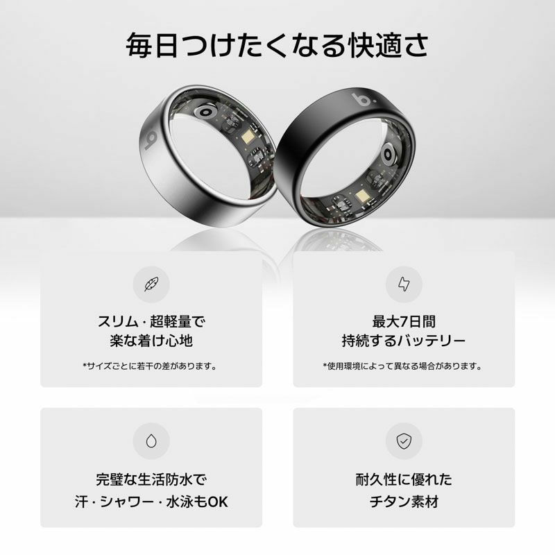 b.ring (サイズ7)ブリング スマートリング G2モデル チタン シルバー  / B075TNSV2