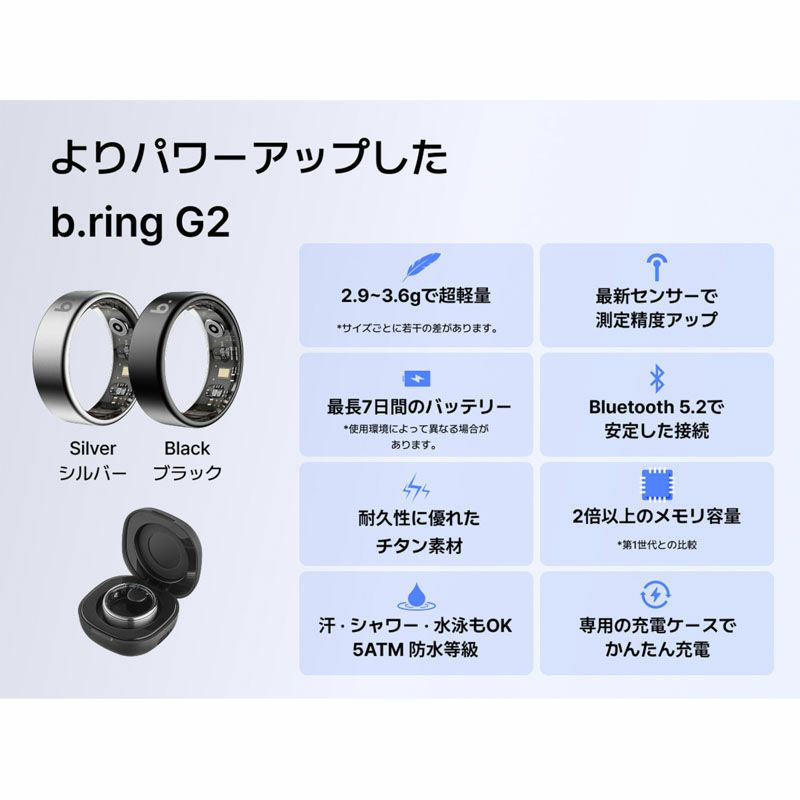b.ring (サイズ10)ブリング スマートリング G2モデル チタン シルバー  / B105TNSV2