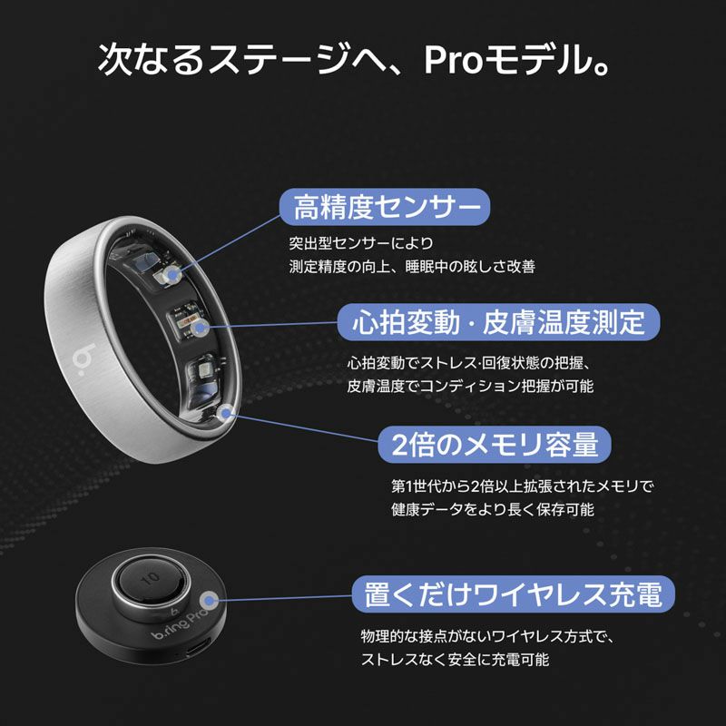 b.ring (サイズ7)ブリング スマートリング Proモデル チタン ローズゴールド  / BP075TNRG1